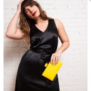 Spencer Slip Tie Dress - Glossy Black